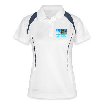 Isla Saona Dominikanische Republik Strand Souvenir - Frauen Polo atmungsaktiv - Weiß/Navy - Vorne