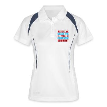 Forensic Science Major You Can´t Scare Me - Frauen Polo atmungsaktiv - Weiß/Navy - Vorne