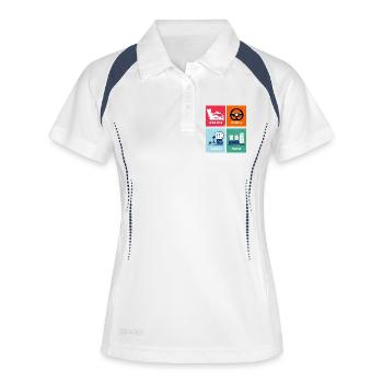 Sim Racing - Polo respirant Femme - blanc/marine - Devant