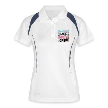K-Pop Birthday Girl Crew - Frauen Polo atmungsaktiv - Weiß/Navy - Vorne