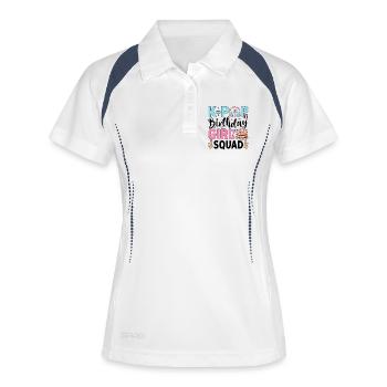 Escouade des filles d’anniversaire K-Pop - Polo respirant Femme - blanc/marine - Devant