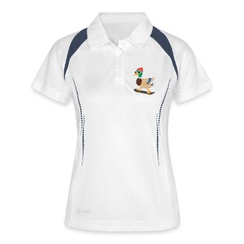 Skate-Duck avec chapeau et lunettes de soleil - Polo respirant Femme - blanc/marine - Devant