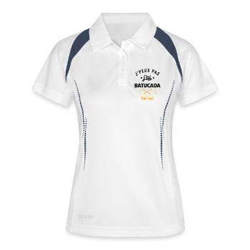 batucada - Polo respirant Femme - blanc/marine - Devant