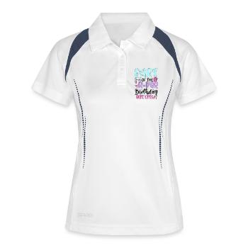 Membre de l’équipe des filles d’anniversaire de K Pop - Polo respirant Femme - blanc/marine - Devant