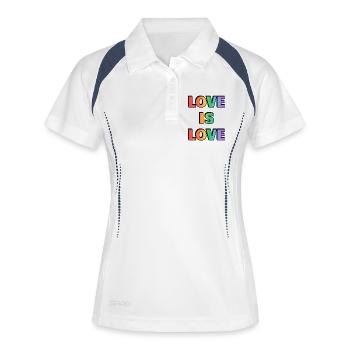 Love is Love Rainbow LGBT-Stolz - Frauen Polo atmungsaktiv - Weiß/Navy - Vorne