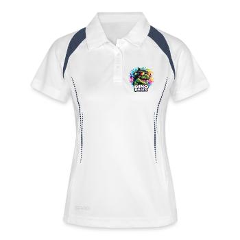 Dino Beats Neon DJ Saying for Music Fans - Women's Polo breathable - white/navy - Front