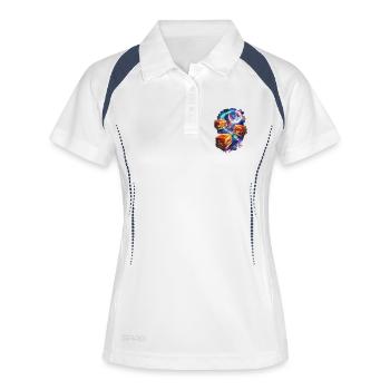 Galaktische Sandwich-Sterne - Frauen Polo atmungsaktiv - Weiß/Navy - Vorne