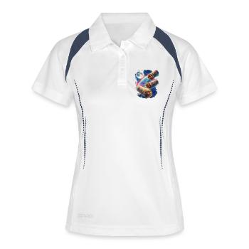 Kosmos Burrito Galaxy - Frauen Polo atmungsaktiv - Weiß/Navy - Vorne