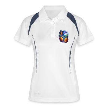 Kosmische Ananas All - Frauen Polo atmungsaktiv - Weiß/Navy - Vorne