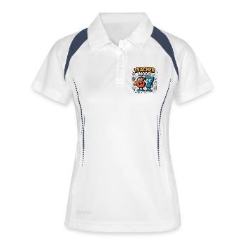 Six Seven 67 Enseignant École de mode Humour Drôle de mème - Polo respirant Femme - blanc/marine - Devant