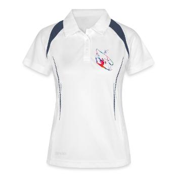Gymnaste avec fanfare Gymnastique rythmique - Polo respirant Femme - blanc/marine - Devant