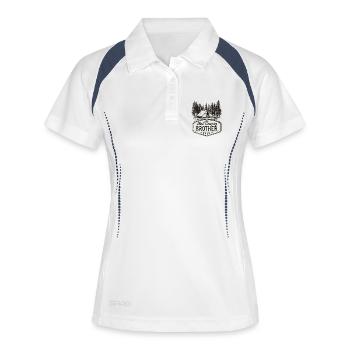 Camping Bruder Spruch Best Camping Brother Ever Ca - Frauen Polo atmungsaktiv - Weiß/Navy - Vorne