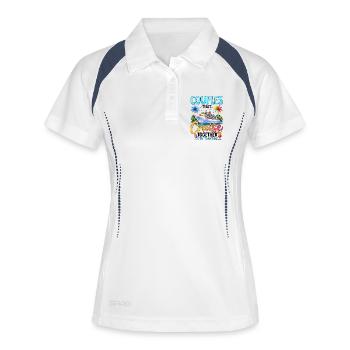 Les couples qui naviguent ensemble restent ensemble - Polo respirant Femme - blanc/marine - Devant