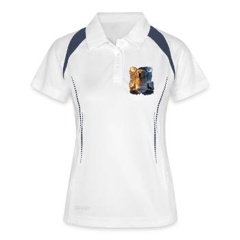 Gardien de la Lune Labrador Retriever - Polo respirant Femme - blanc/marine - Devant