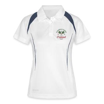 Pickleball Kitchen est fermé Joueur difficile - Polo respirant Femme - blanc/marine - Devant