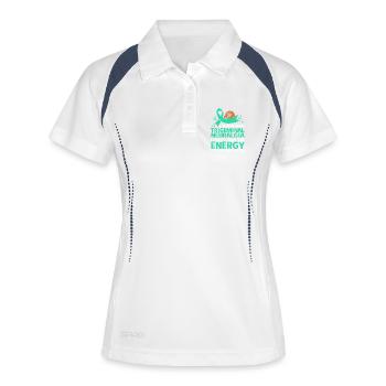 Trigeminusneuralgie - Frauen Polo atmungsaktiv - Weiß/Navy - Vorne