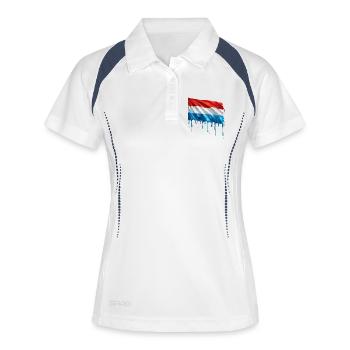 Luxemburg Colorful Paint - Frauen Polo atmungsaktiv - Weiß/Navy - Vorne