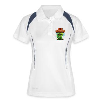 Six Seven 67 Italian Brainrot Alien Humor Lustig - Frauen Polo atmungsaktiv - Weiß/Navy - Vorne