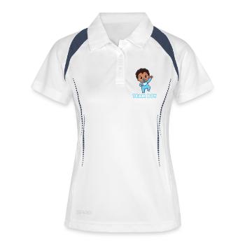 Team Boy Süßes Baby Design - Frauen Polo atmungsaktiv - Weiß/Navy - Vorne