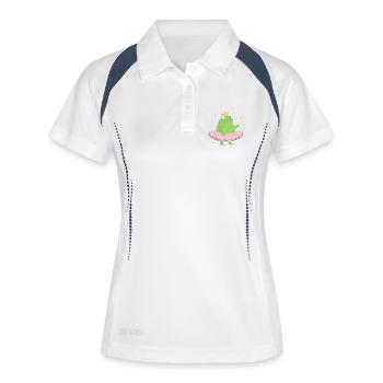 Froschprinzessin im Rosa-Tutu - Frauen Polo atmungsaktiv - Weiß/Navy - Vorne