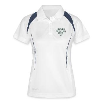 lecker Bierchen Club - Frauen Polo atmungsaktiv - Weiß/Navy - Vorne