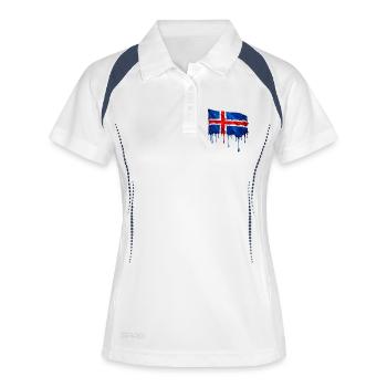 Icelandic flag colorful color - Women's Polo breathable - white/navy - Front