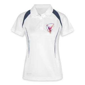 Gymnaste avec fanfare Gymnastique rythmique - Polo respirant Femme - blanc/marine - Devant