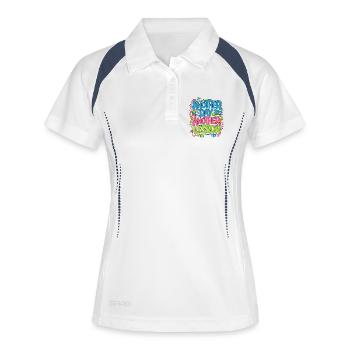 Professeur de lycée Un autre jour Professeur de classe - Polo respirant Femme - blanc/marine - Devant
