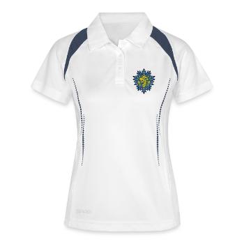 Blue Yellow Floral Constellation Mandala - Women's Polo breathable - white/navy - Front