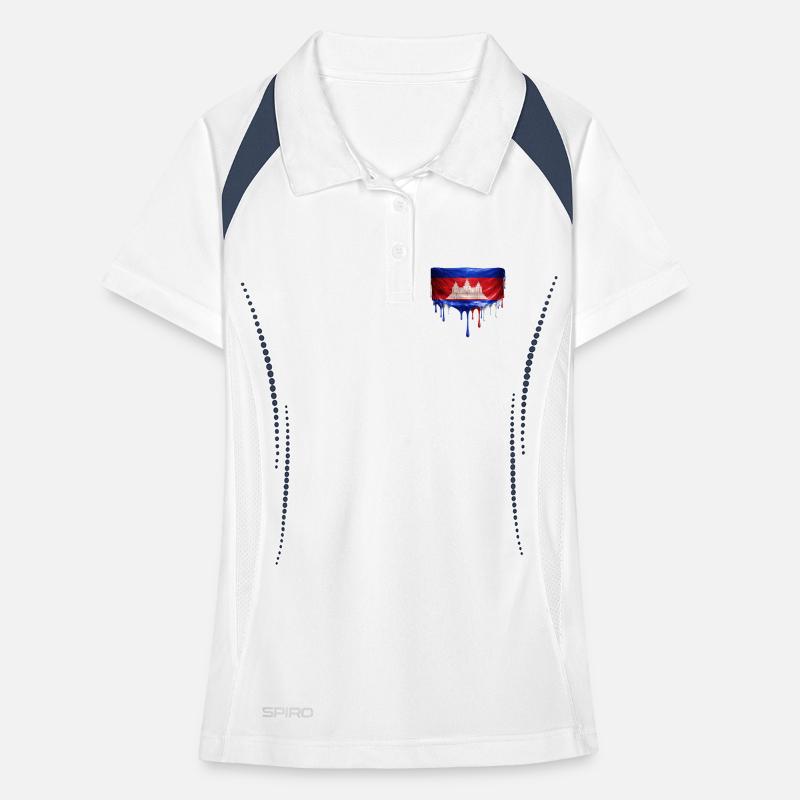 Drapeau de largage d’Angkor Wat Polo respirant Femme