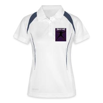 Tischtennis Platte Ping Pong Ball Sport Schmettern - Frauen Polo atmungsaktiv - Weiß/Navy - Vorne