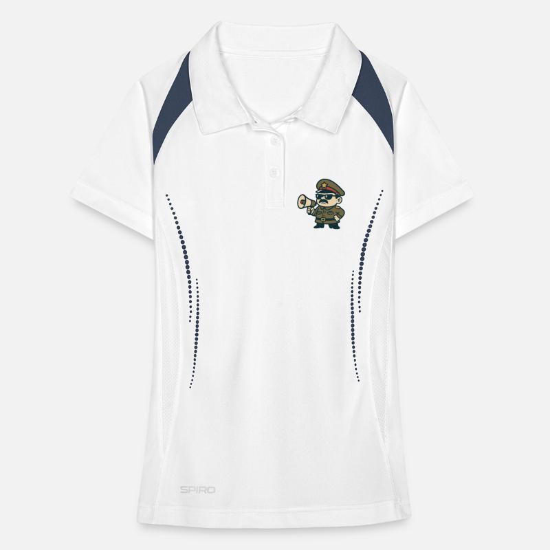 Retro-Sergeant-Megafon Frauen Polo atmungsaktiv