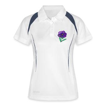 Drôle de petits enfants Kawaii fleurs, mignons - Polo respirant Femme - blanc/marine - Devant