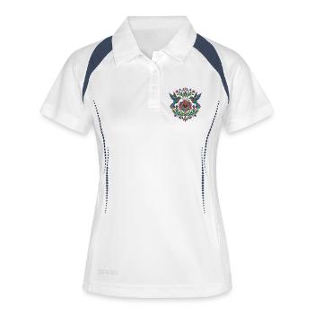 Blumen Alebrije Hummingbird Mexikanisch - Frauen Polo atmungsaktiv - Weiß/Navy - Vorne