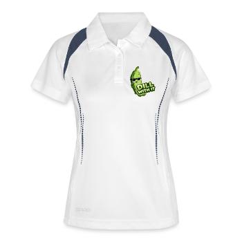 Aneth avec Concombre - Polo respirant Femme - blanc/marine - Devant