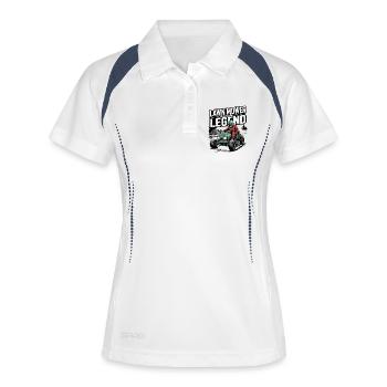 Rasentraktorrennen Motorsport Lawnmower Racing  - Frauen Polo atmungsaktiv - Weiß/Navy - Vorne