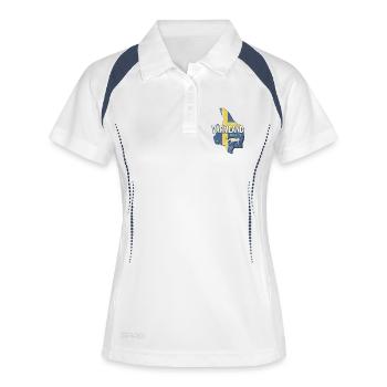 Värmland Schweden Retro Provinz Landkarte Souvenir - Frauen Polo atmungsaktiv - Weiß/Navy - Vorne