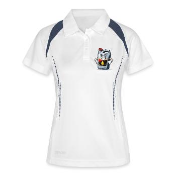 Cartoon Motor Oil Can - Women's Polo breathable - white/navy - Front