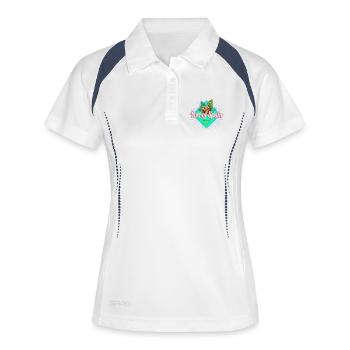 Souvenir de vacances de Port of Spain à Trinité-et-Tobago - Polo respirant Femme - blanc/marine - Devant