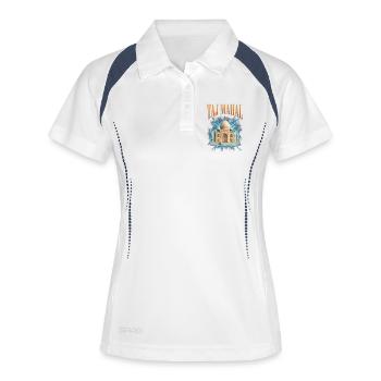 Faux du Taj Mahal - Polo respirant Femme - blanc/marine - Devant