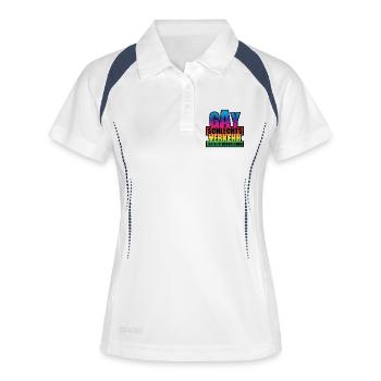 Gay Schlechtsverkehr / Lustiges Wortspiel - Frauen Polo atmungsaktiv - Weiß/Navy - Vorne