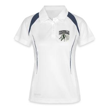 Pouvoir de jardinage guérilla - Polo respirant Femme - blanc/marine - Devant