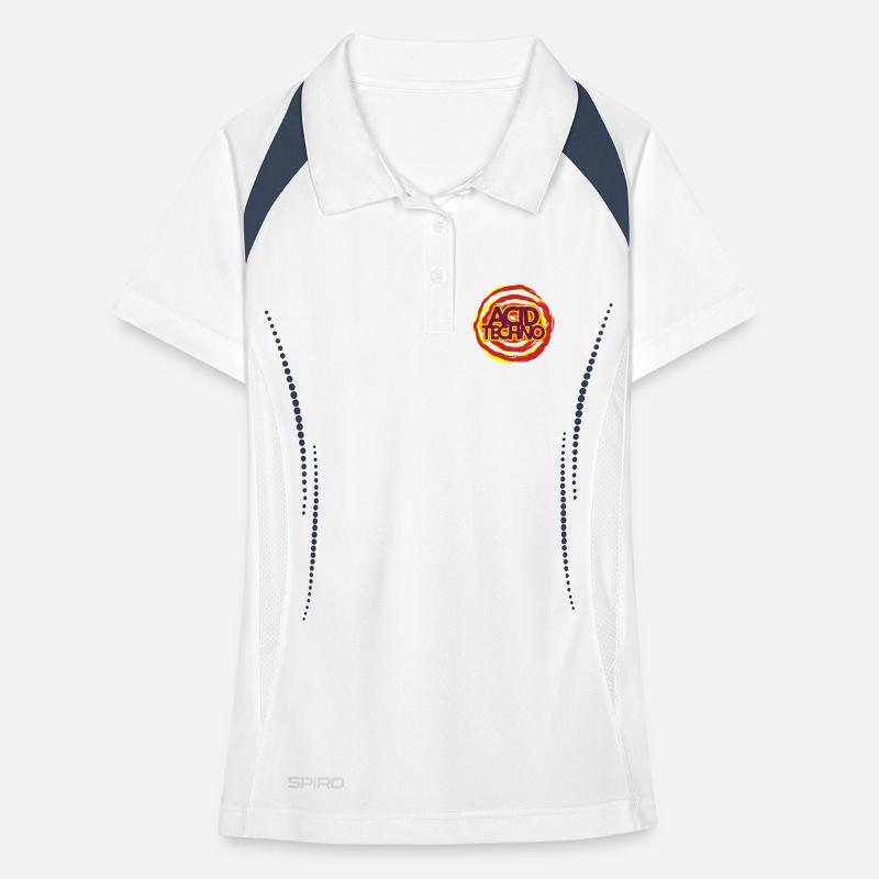 Logo néon Acid Techno Polo respirant Femme
