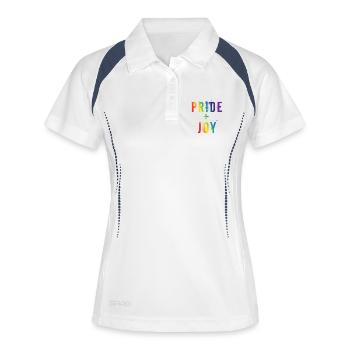 Pride Joy Rainbow LGBTQ Typography Design - Frauen Polo atmungsaktiv - Weiß/Navy - Vorne