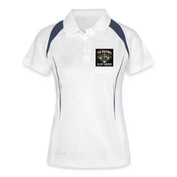 The Diamond Is My Church Christlicher Baseball - Frauen Polo atmungsaktiv - Weiß/Navy - Vorne