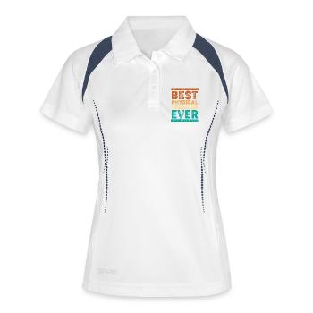 Physiotherapie Physio Physiotherapeut - Frauen Polo atmungsaktiv - Weiß/Navy - Vorne