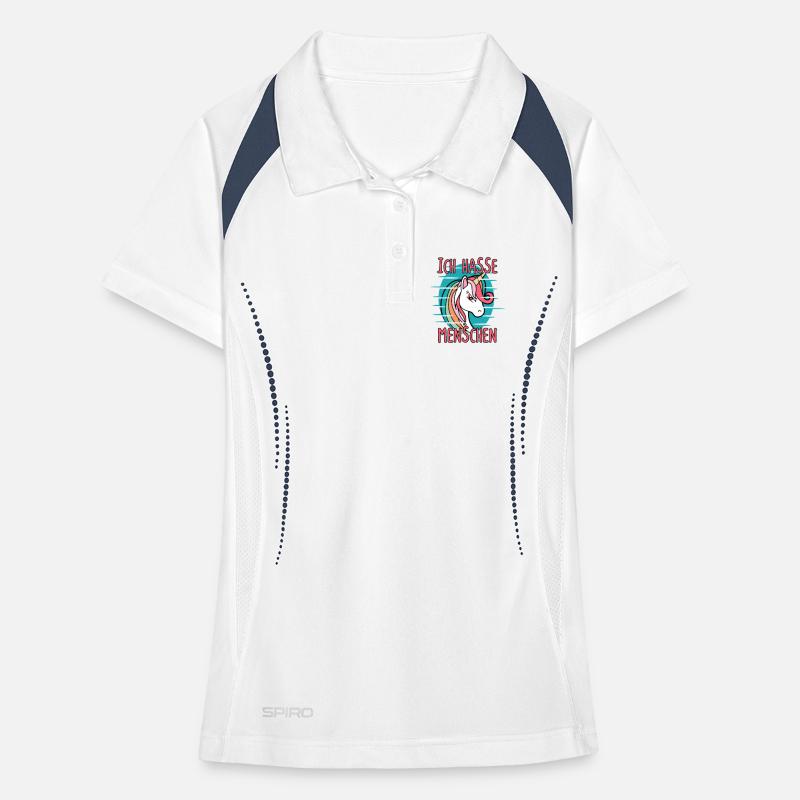 Ich Hasse Menschen Einhorn Sarkasmus Frauen Polo atmungsaktiv