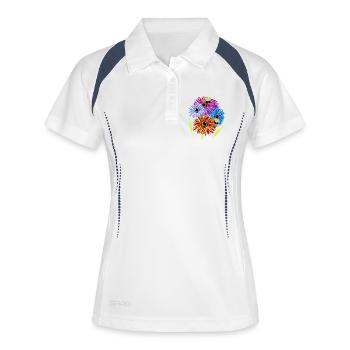 Retro Summer Flowers Bees - Women's Polo breathable - white/navy - Front