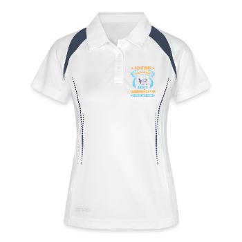 Taube Taubenzüchter Brieftaubensport Taubenverein - Frauen Polo atmungsaktiv - Weiß/Navy - Vorne