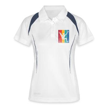 Bloc de bloc de Boulderer - Polo respirant Femme - blanc/marine - Devant